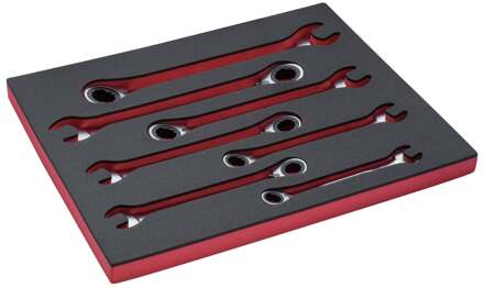 Bahco Foaminlay Fit&Go 3/3 met ringsteekratelsleutels - 7-delig - FF1A3002