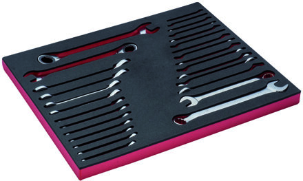 Bahco Foaminlay Fit&Go 3/3 met ringsteeksleutels en ratelsleutels - 28-delig - FF1A3005