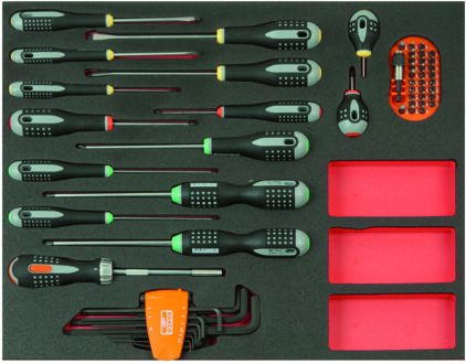 Bahco Foaminlay Fit&Go 3/3 met schroevendraaiers | inbussleutels en bits - 60-delig - FF1A1008