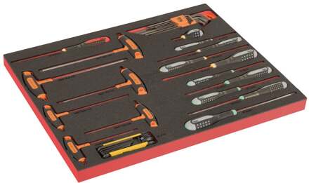 Bahco Foaminlay Fit&Go 3/3 met schroevendraaiers | T-greepschroevendraaiers en inbussleutels - met lasermarkering - 35-delig - FF1A211LM