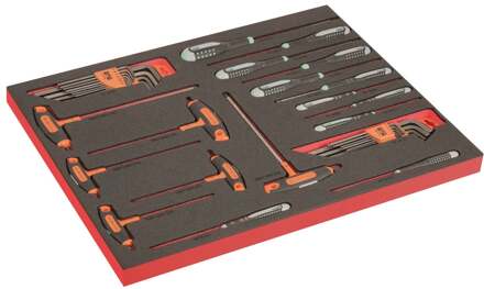 Bahco Foaminlay Fit&Go 3/3 met schroevendraaiers | T-greepschroevendraaiers en inbussleutels - met lasermarkering - 39-delig - FF1A202LM