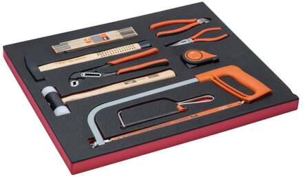 Bahco Foaminlay Fit&Go 3/3 met slaggereedschap | tangen en metaalzagen - 9-delig - FF1A41