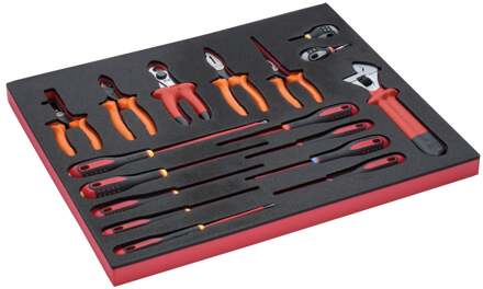 Bahco Foaminlay Fit&Go 3/3 met sleutels | tangen en schroevendraaiers - VDE - 17-delig - FF1A5009