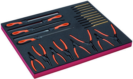 Bahco Foaminlay Fit&Go 3/3 met vijlen | borgringtangen en doorslagen - 23-delig - FF1A51