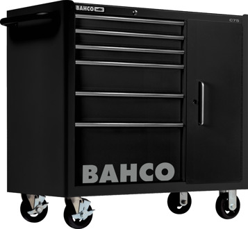Bahco Gereedschapswagen 'classic' C75 40" met 6 lades en opbergkast zwart | 986 mm x 501 mm x 1100 mm - 1475KXL6CBLACK