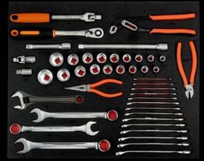 Bahco gevulde foam | FOAM 3/3 SLEUTELS DOPPEN 45D | FF1A29NBLM