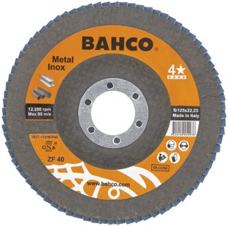 Bahco Lamellenschijf | voor afbramen | voor metaal en RVS | 125 x P80 x 22.23 mm - 3-delig - 3927-125-80-3P