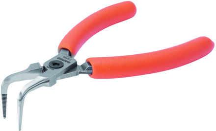 Bahco Precisiepunttang | compact | 90° afgebogen punt | oranje PVC-handgrepen | 125 mm - industrieverpakking - C3790IP