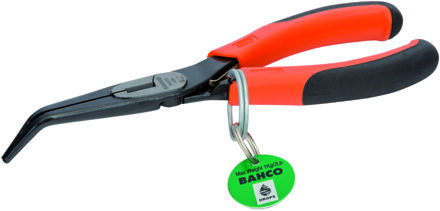 Bahco Punttang ERGO™ | met veiligheidsring | 45° afgebogen punt | tweecomponentengrepen | gefosfateerd | 200 mm - TAH2427G-200