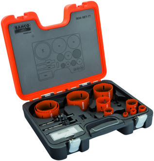 Bahco Sandflex® Bi-metalen gatzagenset | voor metaal en houtsoorten | 16 mm - 86 mm - 13-delig - 3834-SET-77