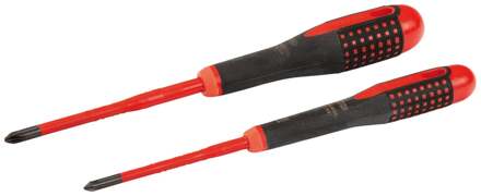 Bahco Schroevendraaierset ERGO™ | geïsoleerd | VDE | driecomponentengreep | smal blad | Phillips - 2-delig - BE-9891SL