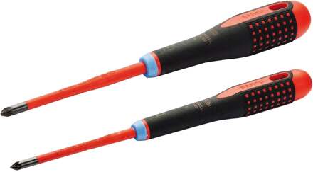 Bahco Schroevendraaierset ERGO™ | geïsoleerd | VDE | driecomponentengreep | smal blad | Pozidriv - 2-delig - BE-9894SL
