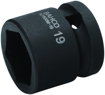 Bahco Slagdop 1/2" | kort | zeskant | gefosfateerd | 19 mm - K7800M-19