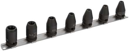 Bahco Slagdoppenset 3/8" | TORX® - 7-delig op rail - K7401TORX-E-S7