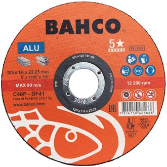Bahco Slijpschijf | voor afbramen | voor aluminium | 125 x 1.6 x 22.23 mm - 3911-125-T41-AL