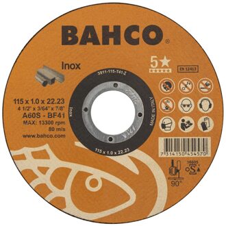 Bahco Slijpschijf | voor afbramen | voor RVS 180 x 1.6 x 22.23mm - 3911-180-T41-I