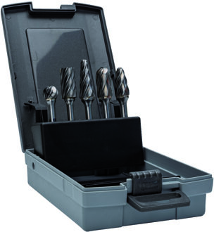 Bahco Stiftfrezenset | hardmetaal | voor aluminium - 5-delig - in kunststof koffer - RB-SET-AL06-5P