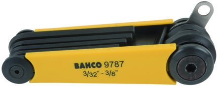 Bahco Stiftsleutelset | meet oogplaatje | zeskant | gefosfateerd | inch-maten - 7-delig - inklapbaar - TAHBE-9787