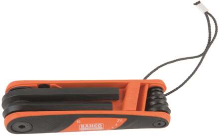 Bahco Stiftsleutelset | zeskant | met Kevlar-koord | gefosfateerd | metrisch - 7-delig - inklapbaar - TAHBE-9777B