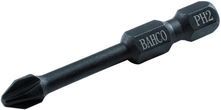 Bahco Torsiebit 1/4" | heavy-duty | voor Phillips schroeven | PH2 x 50 mm - retailverpakking - 66IM/50PH2-2P