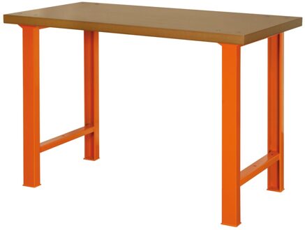 Bahco Werkbank | heavy-duty | met MDF werkblad | 4 poten | oranje | 1500 mm x 750 mm x 1030 mm - 1495WB15TD
