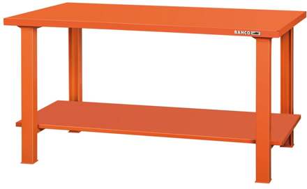 Bahco Werkbank | heavy-duty | met stalen werkblad | 4 poten | en onderblad | oranje | 1800 mm x 750 mm x 1030 mm - 1495WB18TSBT