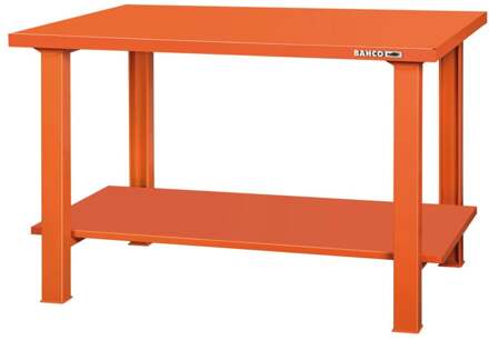 Bahco Werkbank | heavy-duty | met stalen werkblad | 4 poten | oranje | 1500 mm x 750 mm x 1030 mm - 1495WB15TSBT