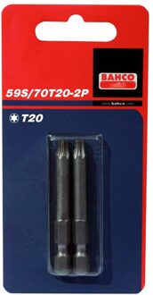 Bahco x2 bits t20 70mm 1/4" dr standard. | 59S/70T20-2P