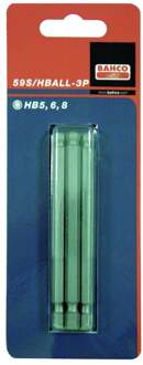 Bahco x3bits hexball80-100 1/4" dr st | 59S/HBALL-3P