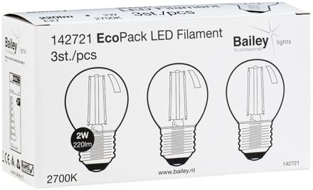 Bailey | 3x LED Kogellamp | Grote fitting E27  | 2W