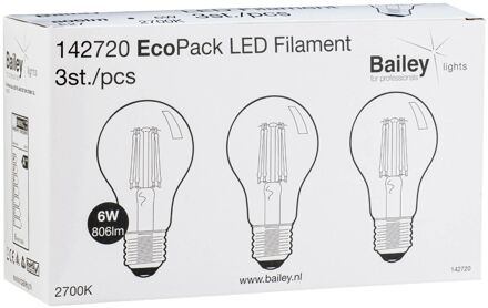 Bailey | 3x LED Lamp | Grote fitting E27 | 6W Helder