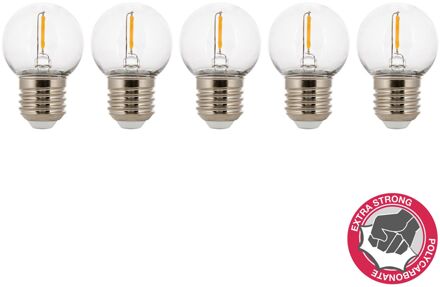 Bailey | 5x LED Kogellamp | Grote fitting E27 | 1W Helder