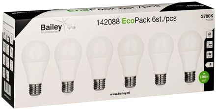 Bailey 6 stuks Ecobasic LED Peer E27 8W 2700K Opaal