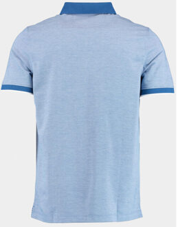 Baileys Polo korte mouw poloshirt 2-tone oxford pique 515221/68 Blauw - XXL