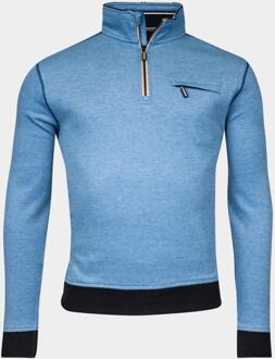 Baileys Sweater sweat cardigan 1/2 zip 2-tone 413130/68 Blauw - XXXL