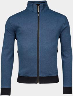 Baileys Vest sweat cardigan zip 2-tone oxfo 412236/60 Blauw - 4XL