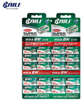 BAILI 100 PCS Double Edge Safety Razor Blade voor Scheerapparaat Scherpe en Duurzaam Roestvrij Staal voor Mannen Baard Haarverzorging BP001