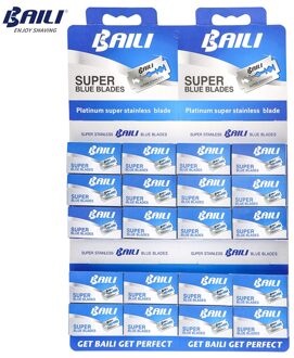 BAILI 200 stks/partij Super Blauw Veiligheid Scheermesjes Double Edge Scheerapparaat Baardhaar Scheren Blades voor Mannen Gezicht Persoonlijke Verzorging BP005