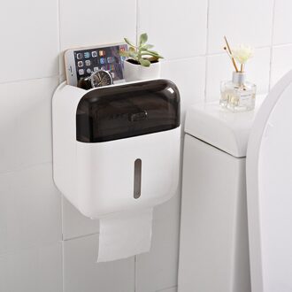BAISPO Draagbare Toiletrolhouder Hygiënisch Papier Dispenser Thuis Badkamer Tissue Box Organizer Wall-mount Badkamer Accessoires zwart