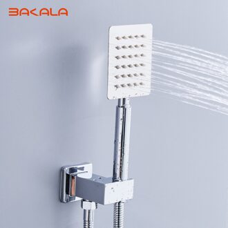 BAKALA Vierkante SUS304 rvs douchekop Met Muur Connector & 1.5 m Slang Set Waterbesparende Handheld Spuit