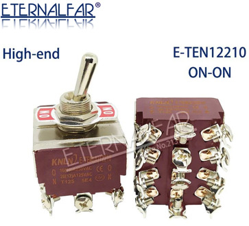 Bakelite E-TEN12210 High Quality Silver Contact 4PDT 12MM 16A 250V 20A 125V AC ON-ON 12 Pin Reset Rocker Toggle Slide Switch
