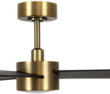 Baken ventilator met licht Klimaat IV messing/walnoot stil messing, walnoot