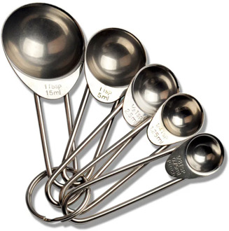 Baking Accessories Multi Purpose Measuring Tools Coffee Tea Silver With Scale Kitchen Gadgets 5Pcs/Set Measuring Spoon