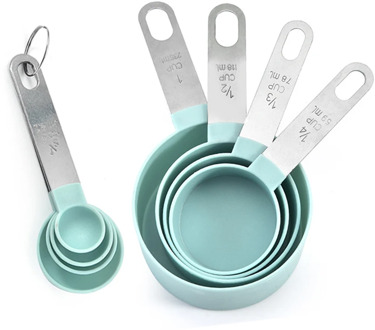 Baking Measuring Spoons and Cups Set Teaspoon Stainless Steel Handle Scale Measure Spoon for Sweets Powder Kitchen Cake Tools