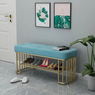 Baking varnish craft Nordic shoe changing stool open storage layer shoe cabinet stable load-bearing household seat shoe rack