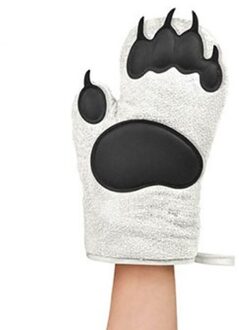 Bakken Handschoenen Oven Siliconen Anti-Brandwonden Handschoenen, Keuken Magnetron Bakken Verdikte Hittebestendige Warmte-isolatie Handschoenen 1stk wit