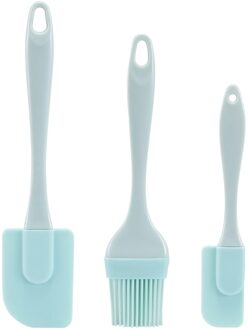 Bakken Levert Siliconen Olie Borstel Taart Spatel Olie Borstel Set Siliconen Spatel Barbecue Borstel Siliconen Schraper Driedelige Set groen