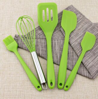 Bakken Tool Set 5 Stuk Set Siliconen Keukengerei Siliconen Spatel Cake Tool groen
