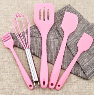 Bakken Tool Set 5 Stuk Set Siliconen Keukengerei Siliconen Spatel Cake Tool Roze
