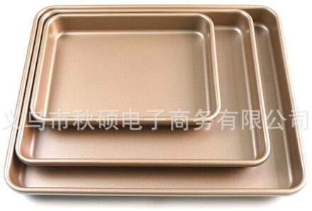 Bakken Verdikte Zware Stalen Rechthoekige Bakken Pan Cakevorm Fda Coating Set Shallow dish reeks mea